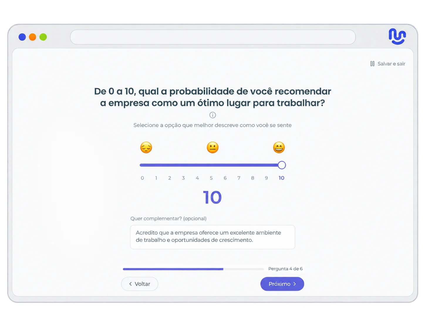 Resposta a uma pergunta de engajamento no Unnion Culture