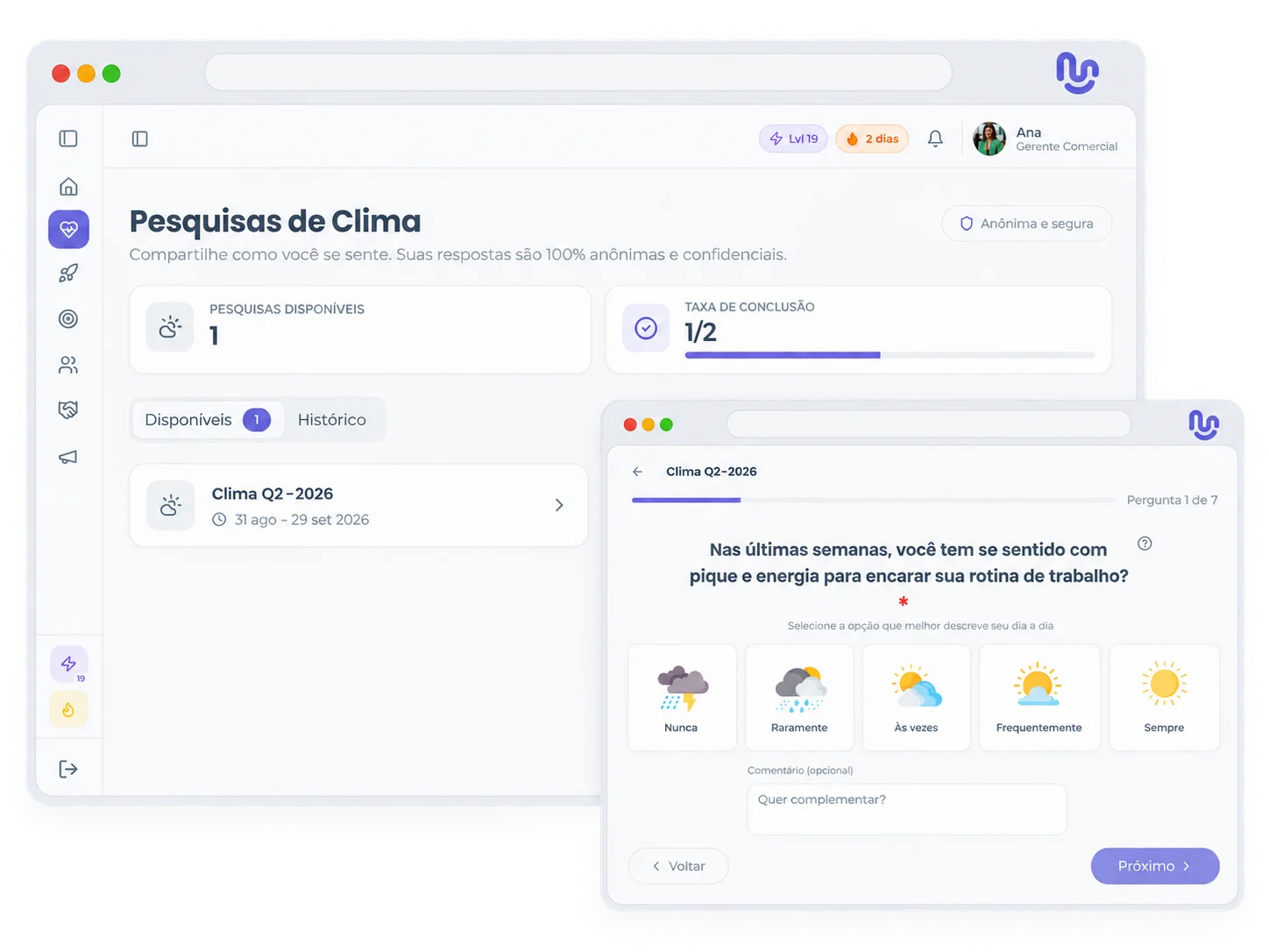 Participação em pesquisa de clima no Culture